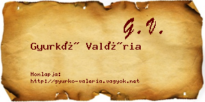 Gyurkó Valéria névjegykártya